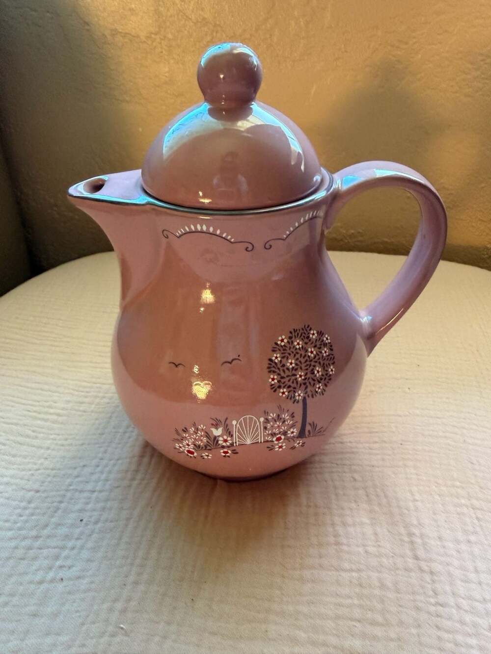 Vintage Daisy Teapot Dusty Pink Danish Design